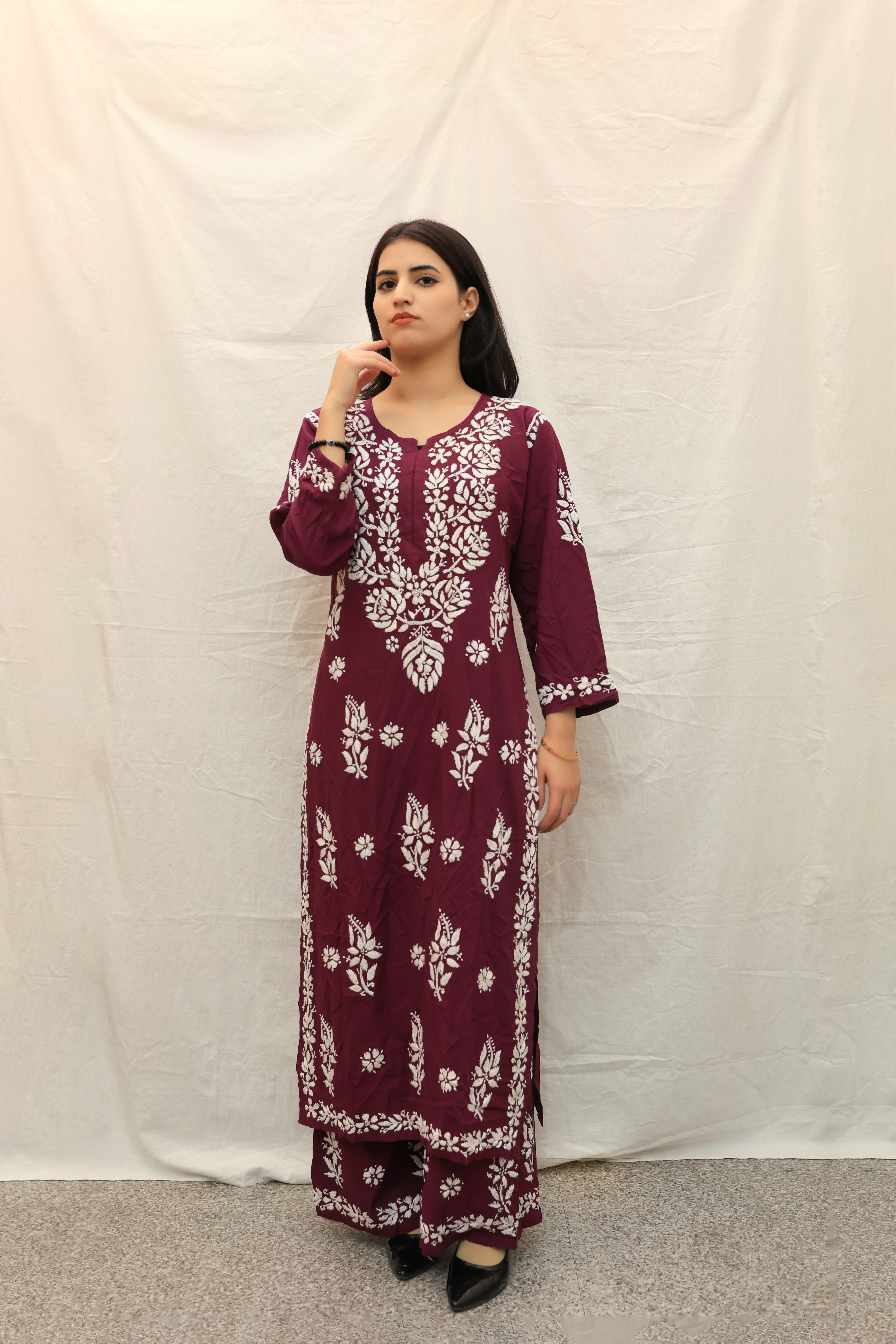 Rayon cotton plazo Set