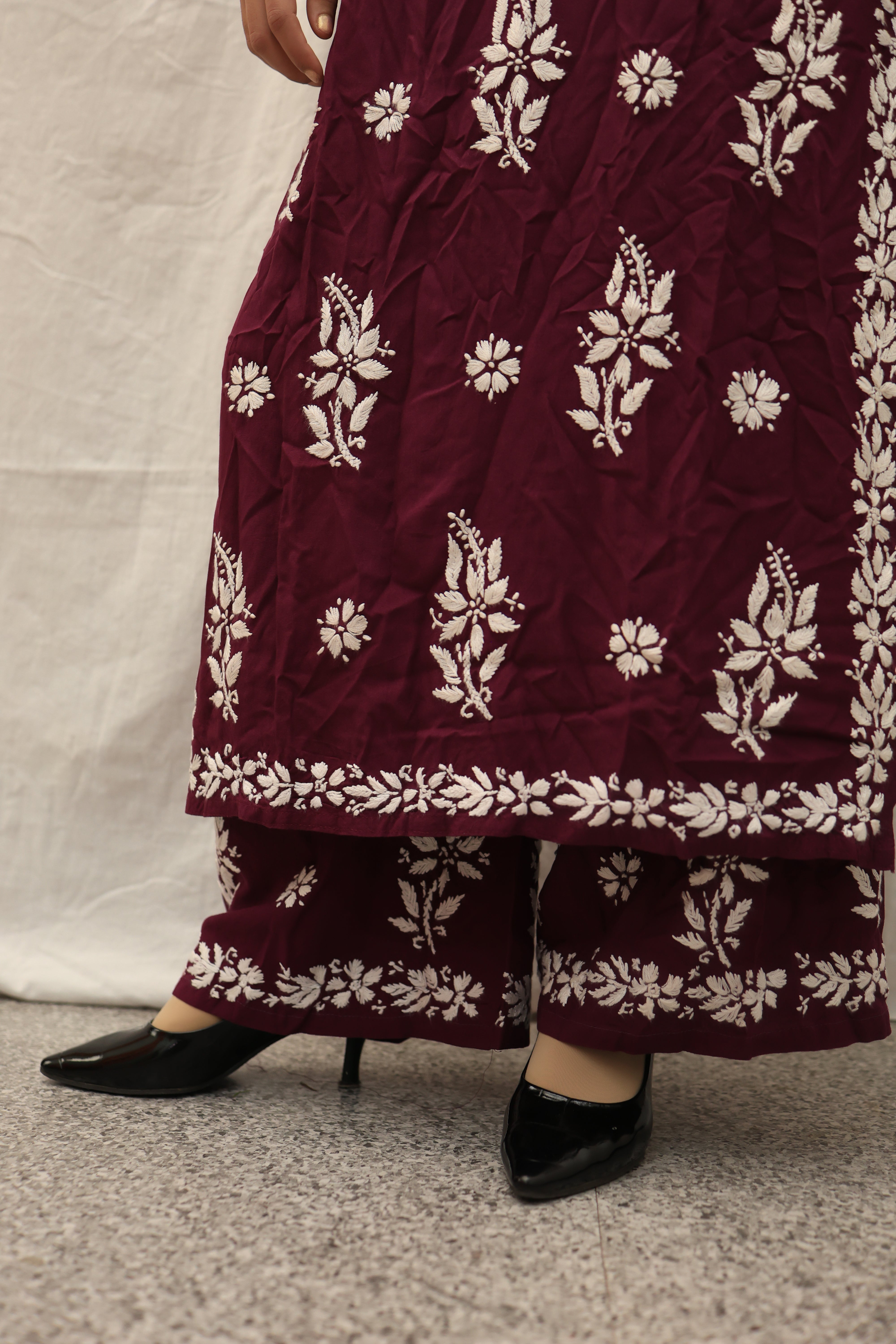 Rayon cotton plazo Set