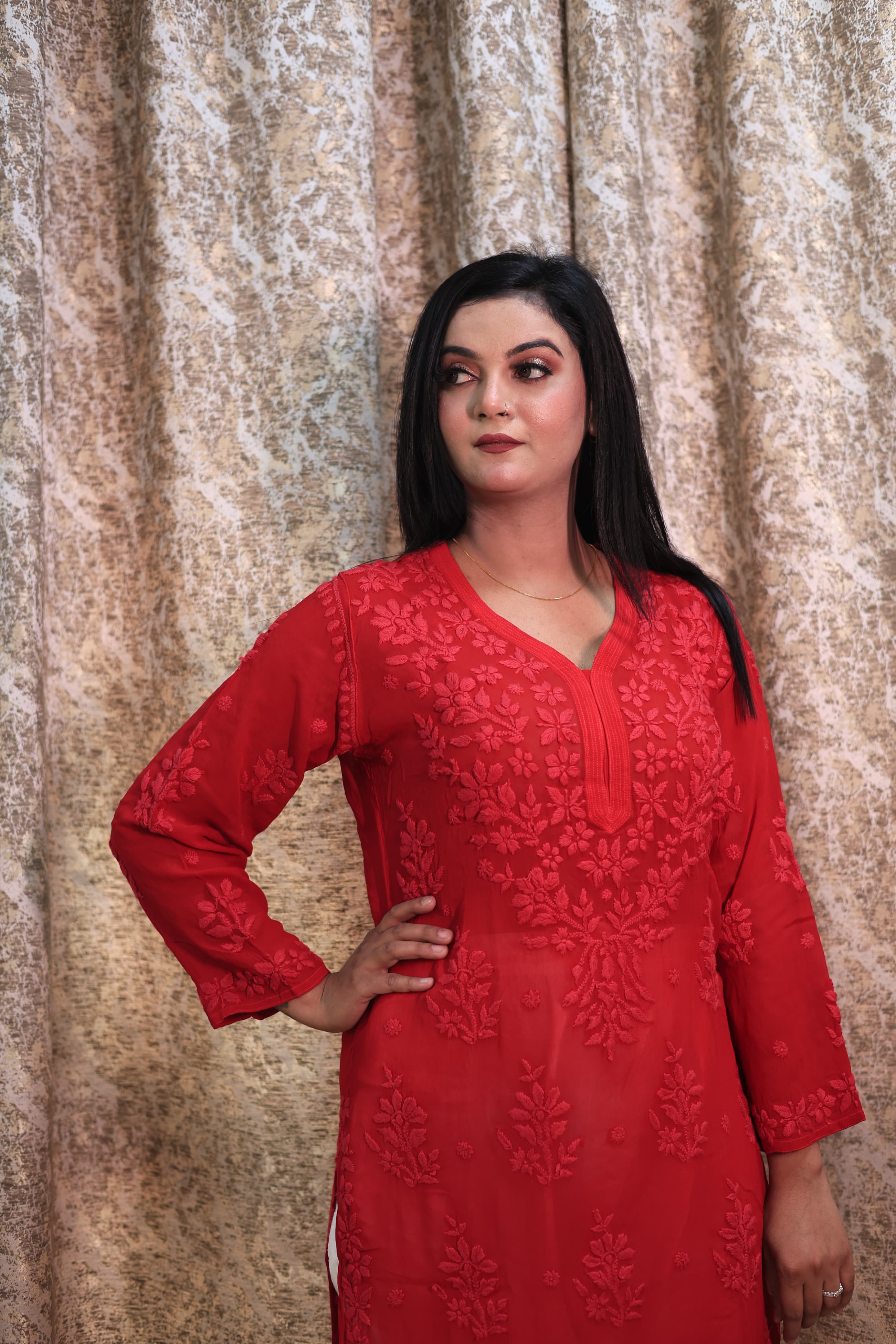 pure viscose Georgette long top