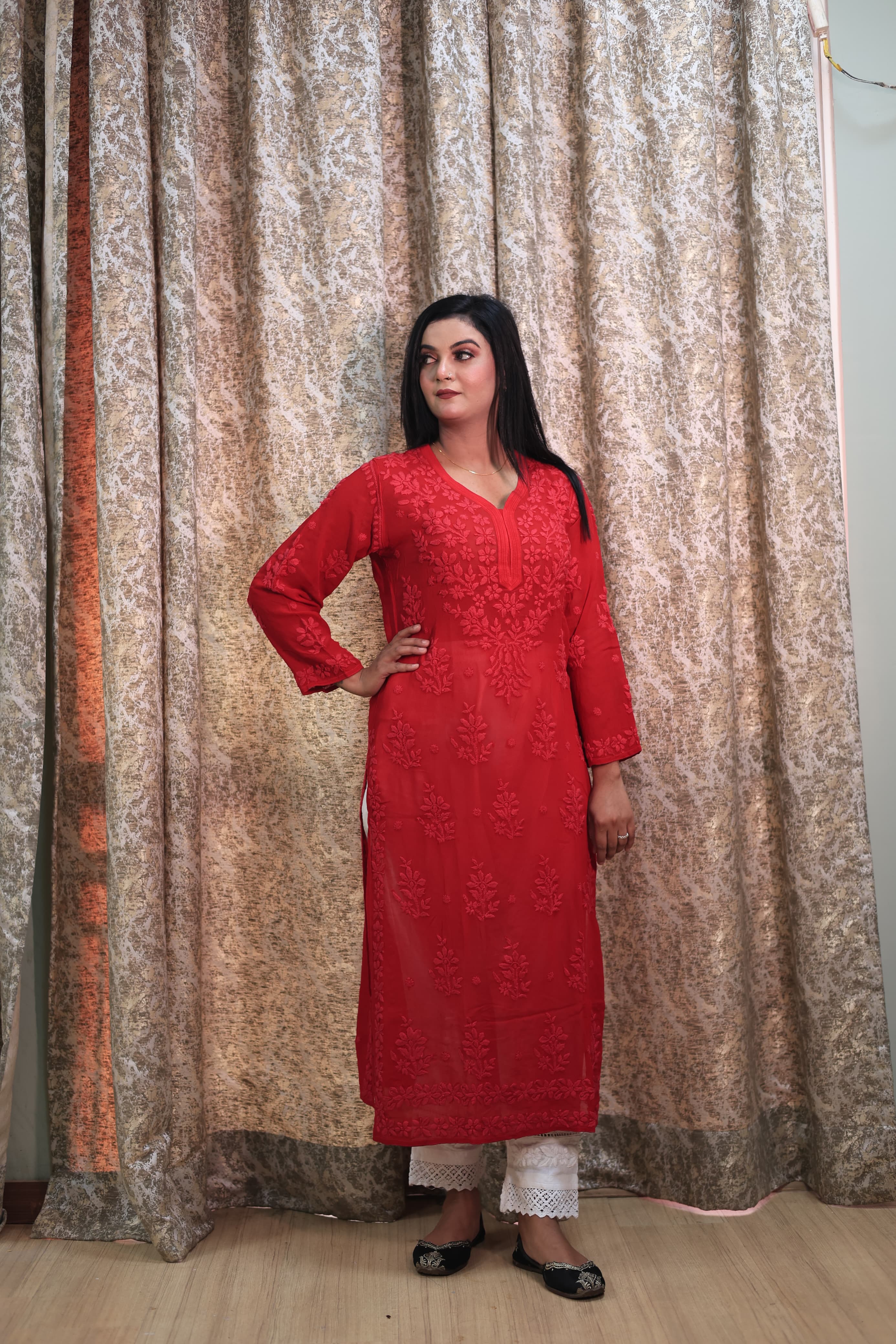 pure viscose Georgette long top