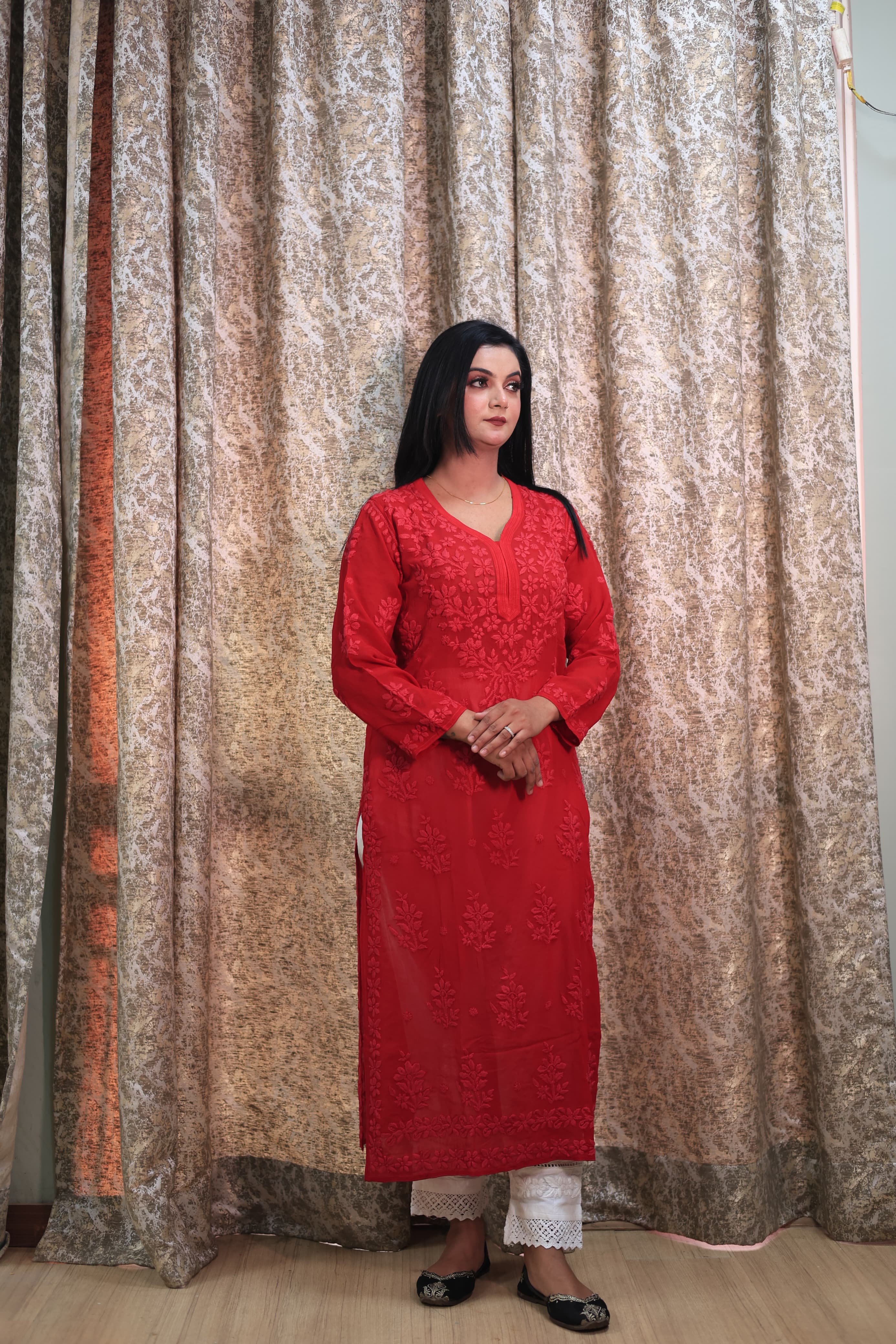 pure viscose Georgette long top